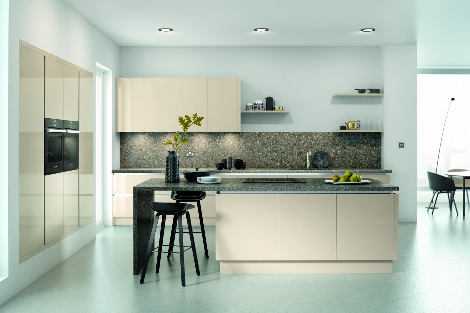True Handleless Kitchen 'Vivo Range' in Stone Gloss  - True Handleless -  Zebra Trades