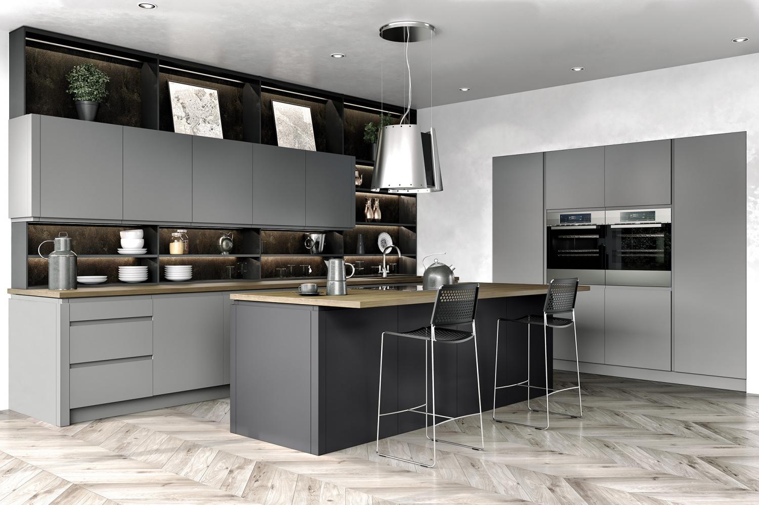 J Pull Handleless Kitchen 'Lucente Range' in Dust Grey Matt  - J Pull Handleless -  Zebra Trades