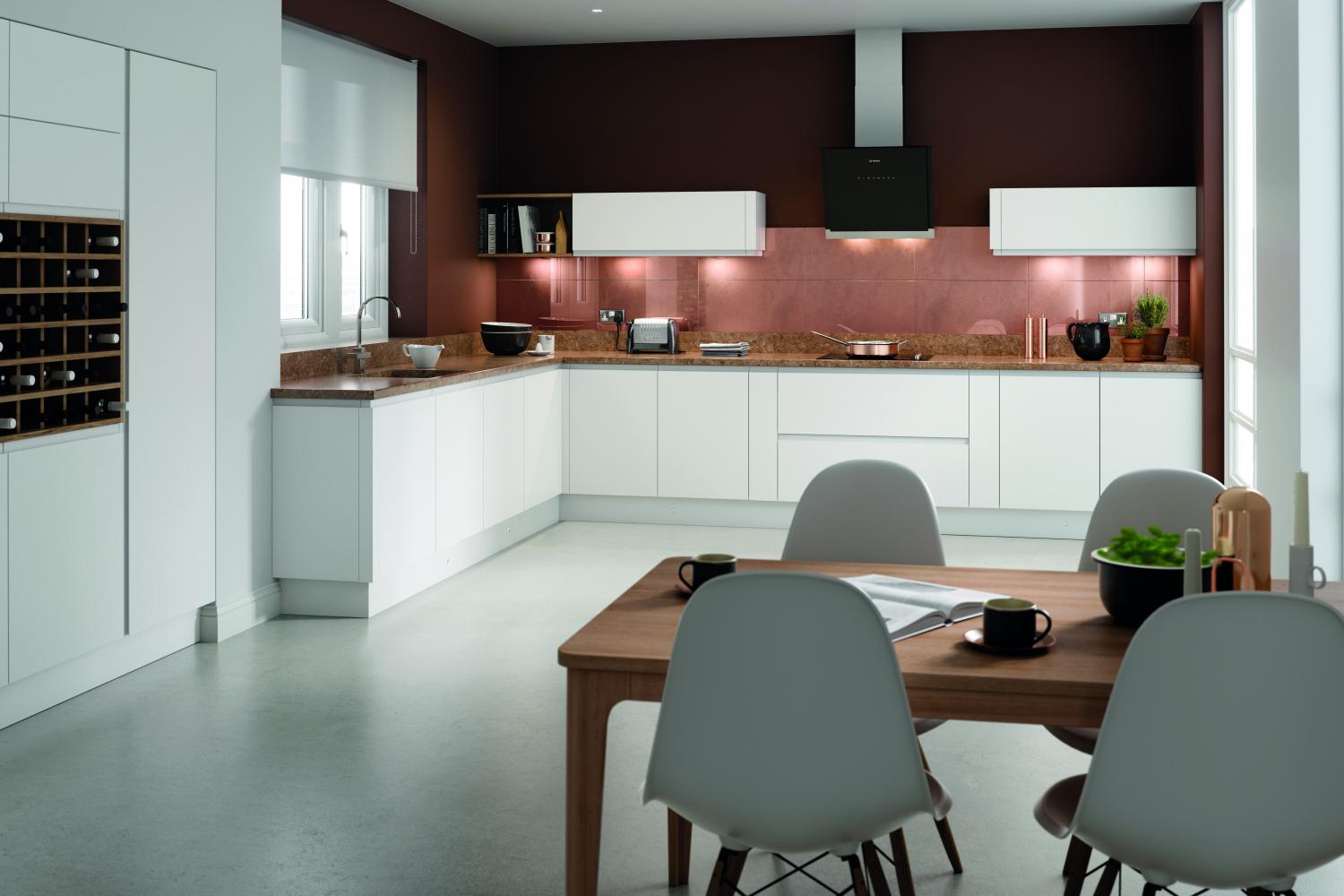 J Pull Handleless Kitchen 'Lucente Range' in White Matt  - J Pull Handleless -  Zebra Trades