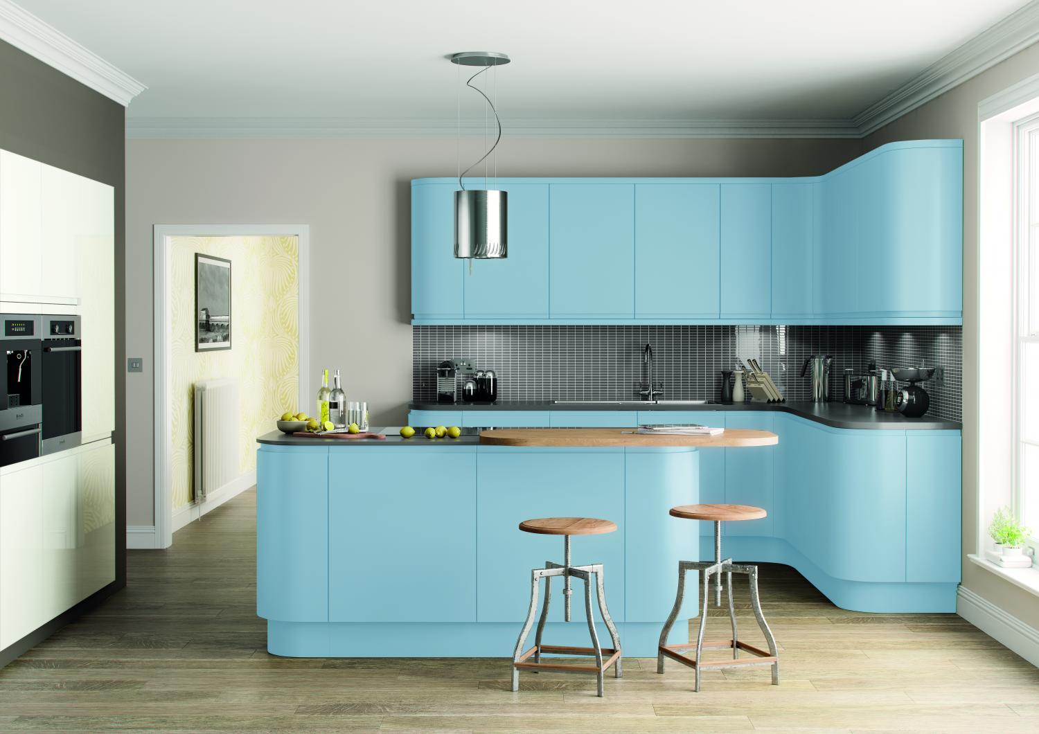 J Pull Handleless Kitchen 'Lucente Range' Hand Painted in Blue  - J Pull Handleless -  Zebra Trades