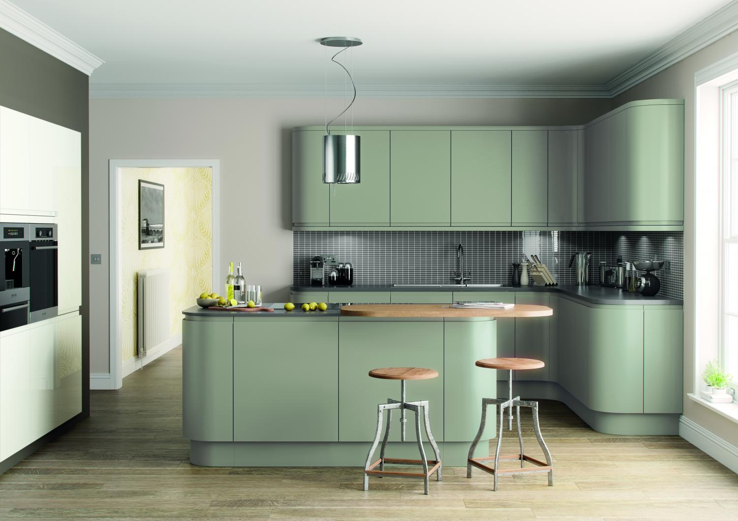 J Pull Handleless Kitchen 'Lucente Range' Hand Painted in French Grey  - J Pull Handleless -  Zebra Trades