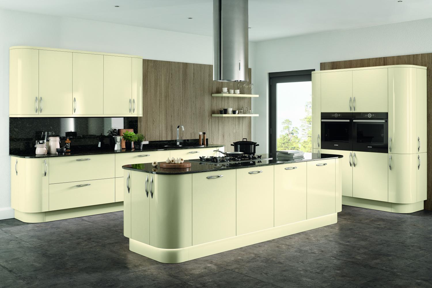 Modern Kitchen 'Vivo' Range shown in Ivory Gloss  - Modern -  Zebra Trades
