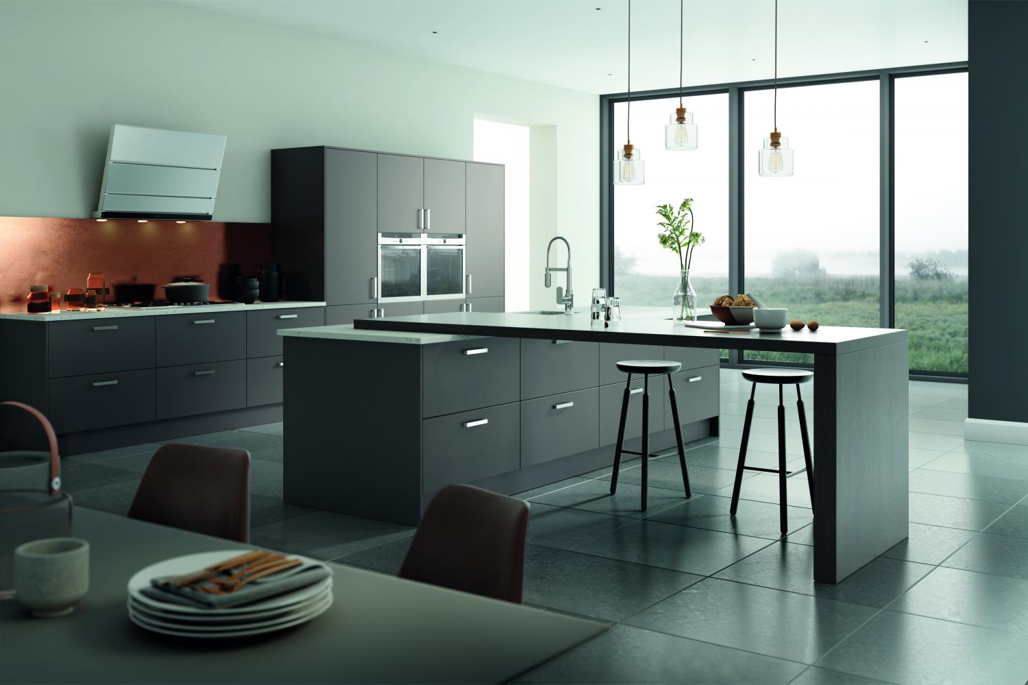 Modern Kitchen 'Vivo' Range shown in Anthracite Matt  - Modern -  Zebra Trades