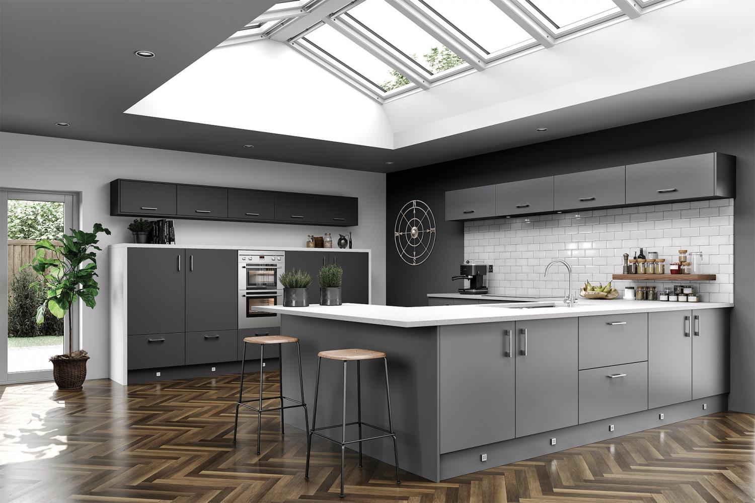 Modern Kitchen 'Vivo' Range shown in Dust Grey Matt  - Modern -  Zebra Trades