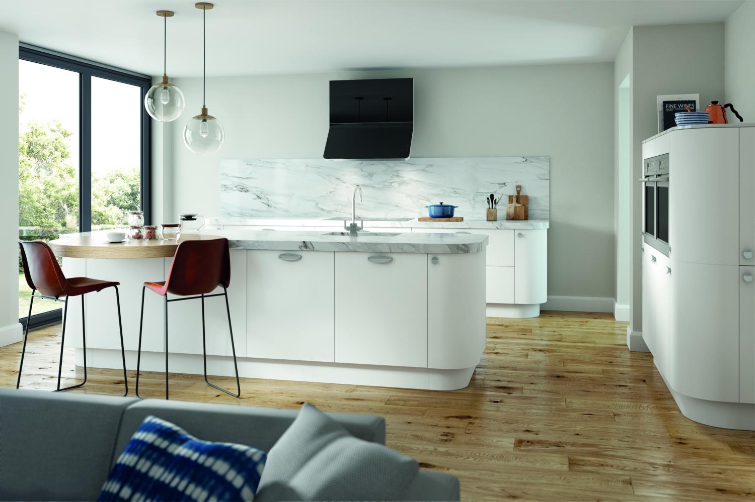 Modern Kitchen 'Vivo' Range shown in White Matt  - Modern -  Zebra Trades