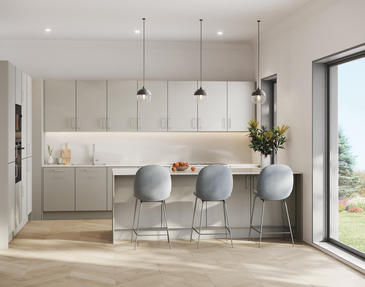 Modern Kitchen 'Vivo' Range shown in Pebble GreyMatt  - Modern -  Zebra Trades
