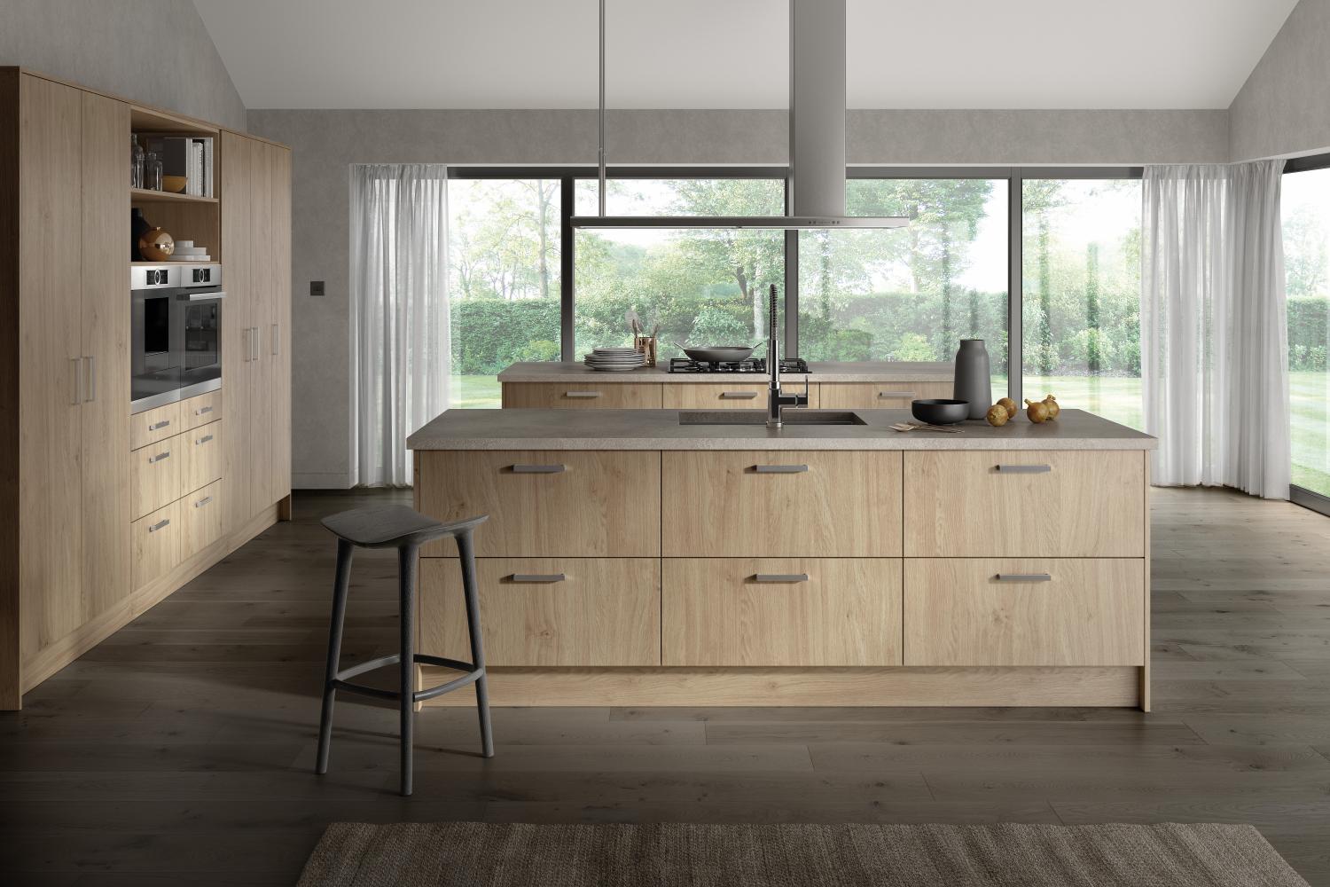 Modern Kitchen 'Linea' Range shown in Kendal Oak  - Modern -  Zebra Trades